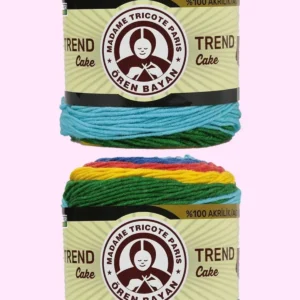 2 Adet Trend Cake Batik Ebruli El Örgü İpi 620