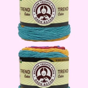 2 Adet Trend Cake Batik Ebruli El Örgü İpi 621