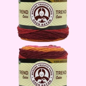 2 Adet Trend Cake Batik Ebruli El Örgü İpi 625