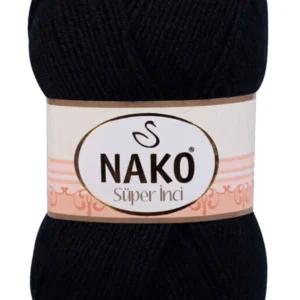 Süper İnci El Örgü İpi 100 gr Siyah 217