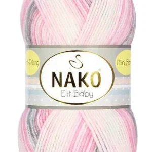 Elit Baby Mini Batik Bebe El Örgü İpi Gri Pembe 32419