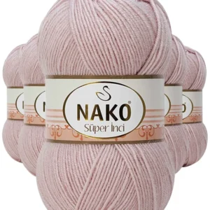 5 Adet Süper İnci El Örgü İpi 100 gr Gül Goncası 318