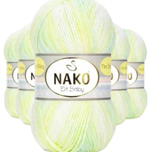 5 Adet Mini Batik Bebe El Örgü İpi Sarı Yeşil 32424