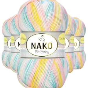 5 Adet Mini Batik Bebe El Örgü İpi Gökkuşağı 32428