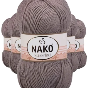 5 Adet Süper İnci El Örgü İpi 100 gr Vizon 2000