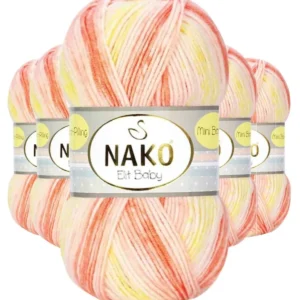 5 Adet Mini Batik Bebe El Örgü İpi Turuncu Sarı 32430