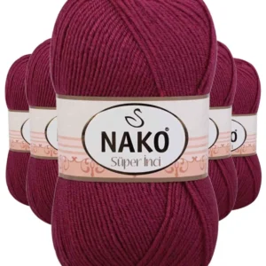 5 Adet Süper İnci El Örgü İpi 100 gr Vişne Çürüğü 2187