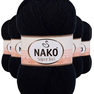 5 Adet Süper İnci El Örgü İpi 100 gr Lacivert 3088