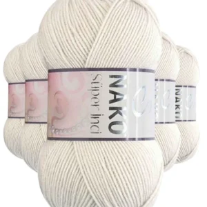 5 Adet Süper İnci El Örgü İpi 100 gr Koyu Krem 6383