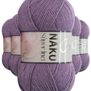 5 Adet Süper İnci El Örgü İpi 100 gr Açık Mürdüm 6684