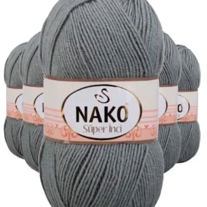 5 Adet Süper İnci El Örgü İpi 100 gr Pastel Yeşil 11537