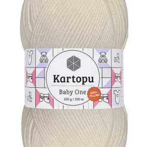 Baby One Tüylenmeyen El Örgü İpi Yünü Kırık Beyaz K019