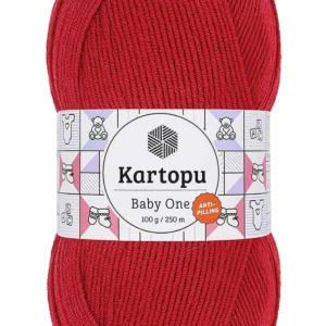 Baby One Tüylenmeyen El Örgü İpi Yünü Kırmızı K125