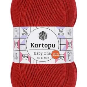 Baby One Tüylenmeyen El Örgü İpi Yünü Koyu Kırmızı K129