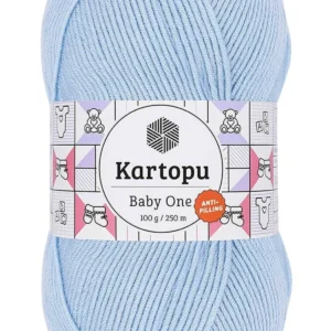 Baby One Tüylenmeyen El Örgü İpi Yünü Mavi K544