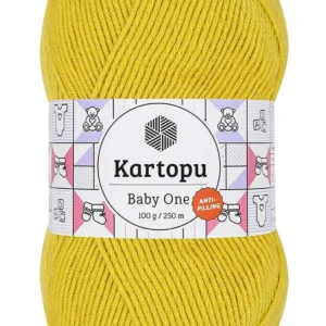 Baby One Tüylenmeyen El Örgü İpi Yünü Hardal Sarı K1321