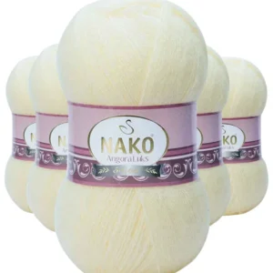 5 Adet Angora Lüks El Örgü İpi Krem 256