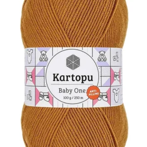 Baby One Tüylenmeyen El Örgü İpi Yünü Hardal K1854