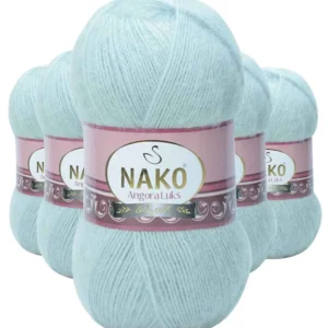 5 Adet Angora Lüks El Örgü İpi Saraylı Mint 10471