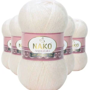 5 Adet Angora Lüks El Örgü İpi Kemik 11499