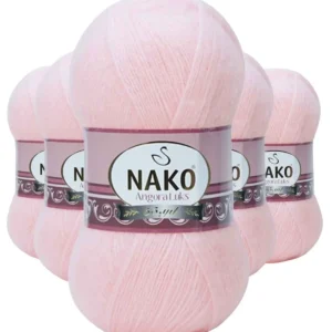5 Adet Angora Lüks El Örgü İpi Pembe 11502