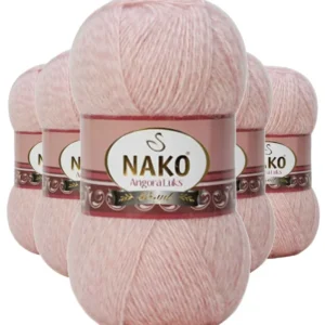 5 Adet Angora Lüks El Örgü İpi Powder 21356