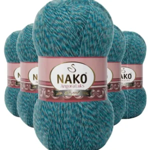 5 Adet Angora Lüks El Örgü İpi Petrol Muline 21357