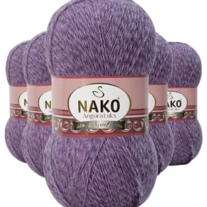 5 Adet Angora Lüks El Örgü İpi Lila Muline 21360