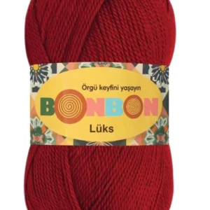 Lüks Patik İpi Yünü Koyu Kırmızı 98296