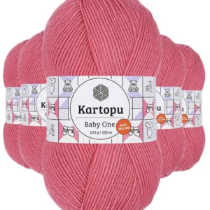 5 Adet Baby One Tüylenmeyen El Örgü İpi Yünü Şeker Pembe K244