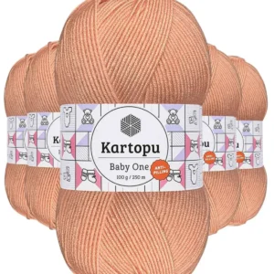 5 Adet Baby One Tüylenmeyen El Örgü İpi Yünü Yavruağzı K253