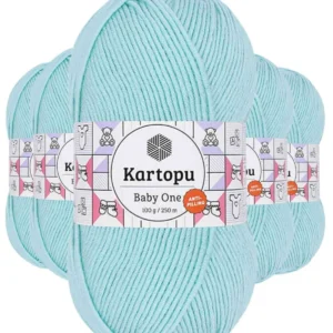5 Adet Baby One Tüylenmeyen El Örgü İpi Yünü Bebe Mavi K578