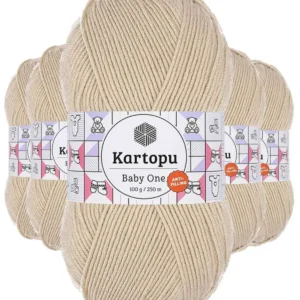 5 Adet Baby One Tüylenmeyen El Örgü İpi Yünü Taş K855