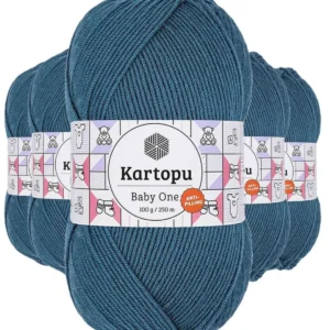 5 Adet Baby One Tüylenmeyen El Örgü İpi Yünü Petrol K1467