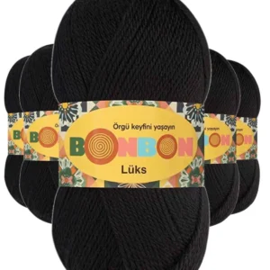 5 Adet Lüks Patik İpi Yünü Siyah 98206