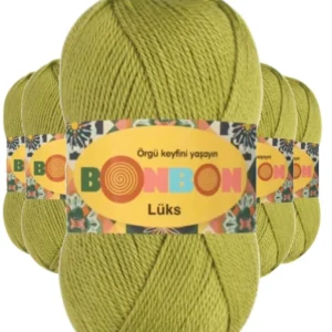 5 Adet Lüks Patik İpi Yünü Açık Yeşil 98229