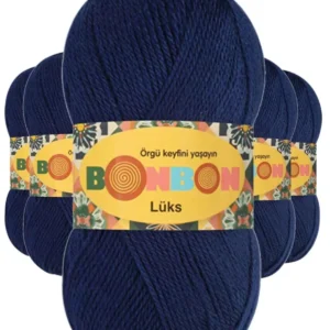 5 Adet Lüks Patik İpi Yünü Lacivert 98244