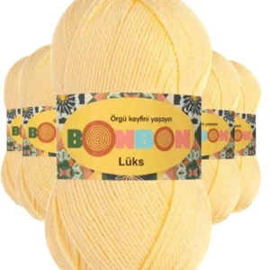 5 Adet Lüks Patik İpi Yünü Bebe Sarı 98292