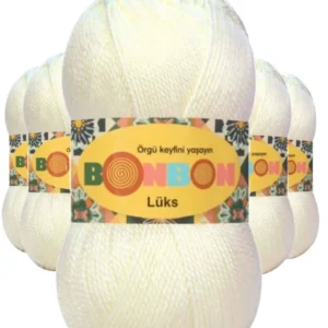 5 Adet Lüks Patik İpi Yünü Ekru 98300