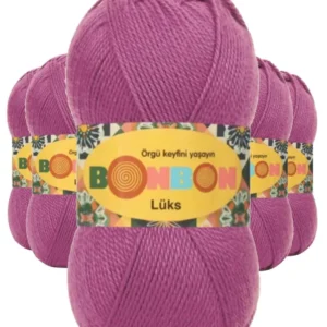 5 Adet Lüks Patik İpi Yünü Mor 98402