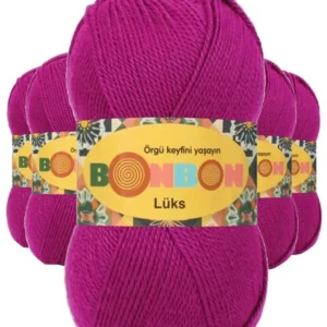 5 Adet Lüks Patik İpi Yünü Fuşya 98403