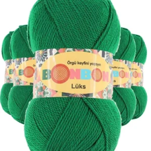 5 Adet Lüks Patik İpi Yünü Canlı Yeşil 98596