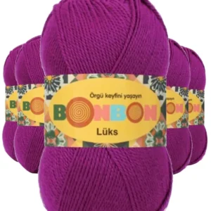 5 Adet Lüks Patik İpi Yünü Koyu Fuşya 98677