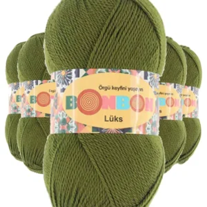 5 Adet Lüks Patik İpi Yünü Haki 98686