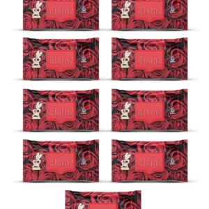 9 Paket Red Rose Islak Havlu Mendil 90 Adet Kapaklı Gül Kokulu