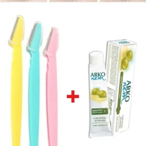 3 Adet Kaş Şekillendirici Ustura Arko Nem Zeytinyağı Kremi 20 cc