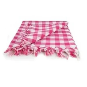 Kareli Saçaklı Kırmızı Masa/piknik/sofra Örtüsü 165x170 Cm