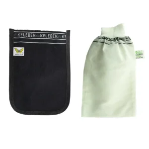 2 Adet Kalın Siyah ve Beyaz Hamam Kesesi 25x17 Cm