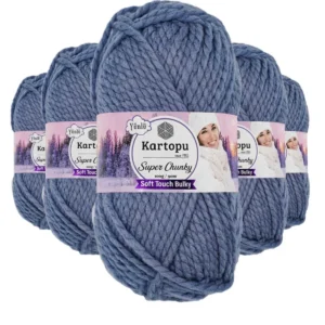 5 Adet Super Chunky Kalın Kışlık El Örgü Ipliği 100 Gr K643