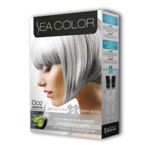 2 Tüp Krem Saç Boyası Seti Gümüş Gri No:0.02